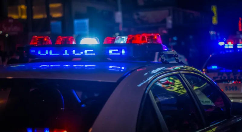 a police car with lights on top