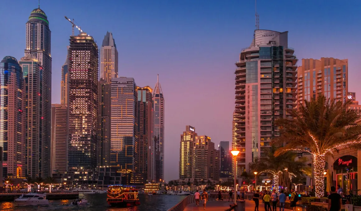 dubai UAE City Buildings during Sunset