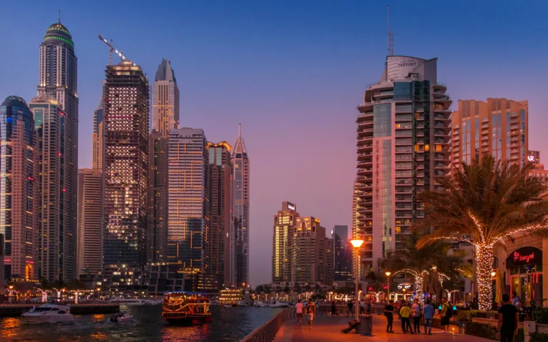 dubai UAE City Buildings during Sunset