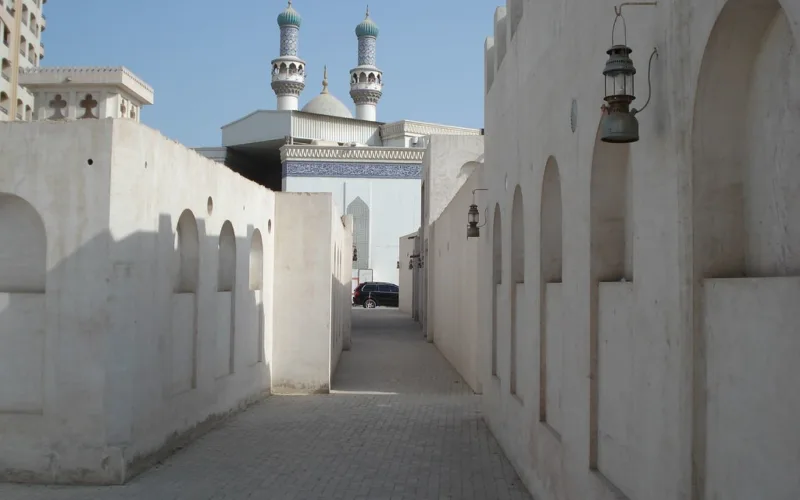 Traditional Sharjah with Mosque in background