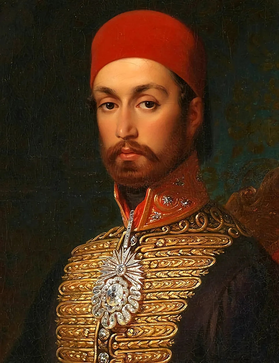 il painting portrait of Sultan Abdülmecid