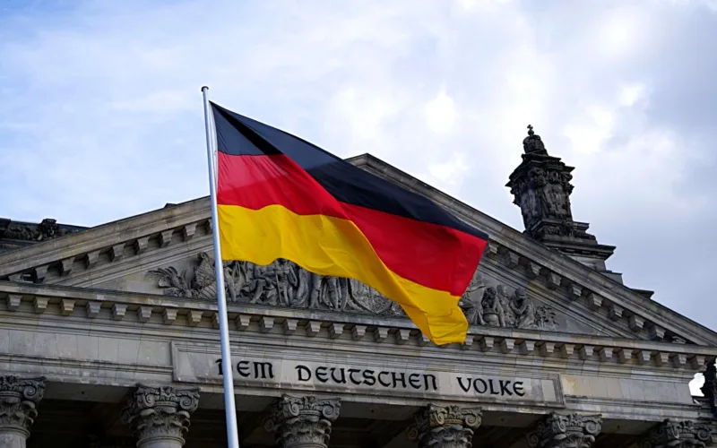 Germany Flag in Front of Building