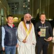 imam of masjid nabawi salah budair with serbian man he converted in kyrgyzstan