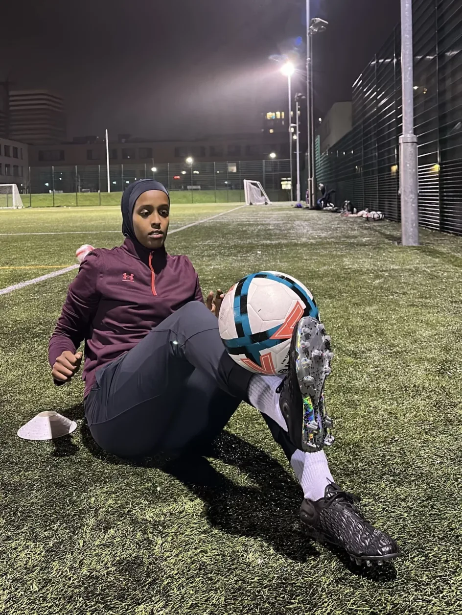 iqra ismail playing football