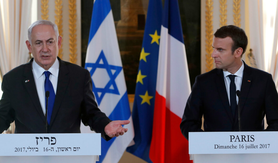 netanyahu with macron