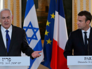 netanyahu with macron