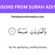 LESSONS FROM SURAH Adiyat