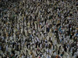 pilgrims during hajj in mecca