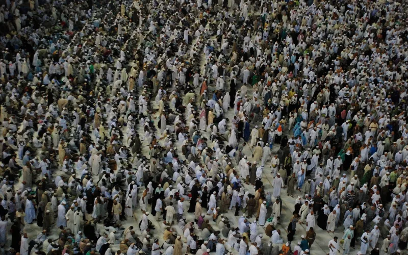 pilgrims during hajj in mecca