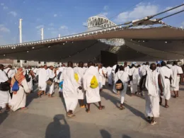 hajj pilgrims going towards jamaraat 2025