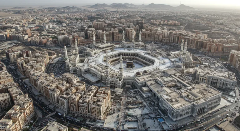 mecca aerial shot AI generated