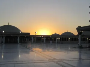 roof of masjid an nabawi during sunset