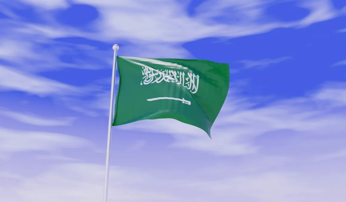 saudi arabia flag with sky