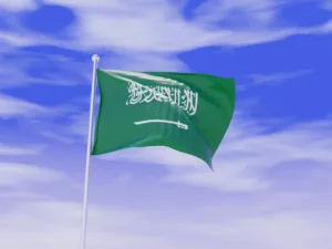 saudi arabia flag with sky