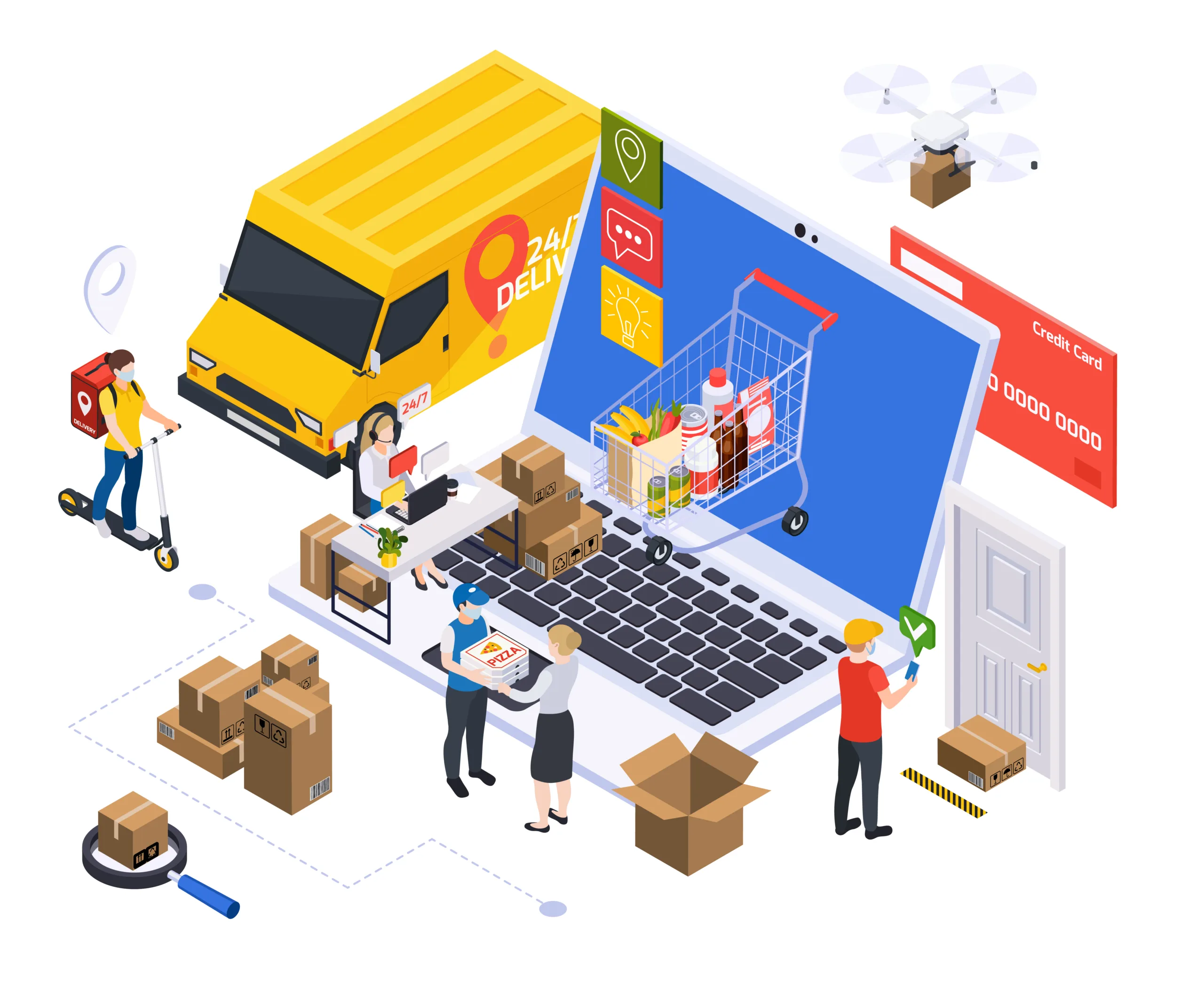dropshipping Delivery Service Laptop Composition