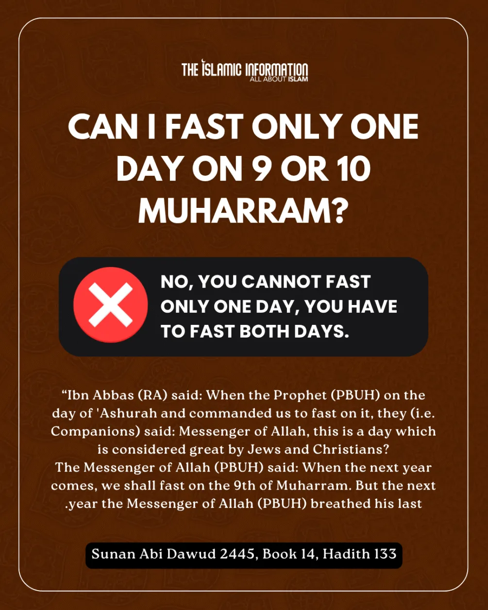 Can I Fast Only One Day on 9 or 10 Muharram? 6 Countdown