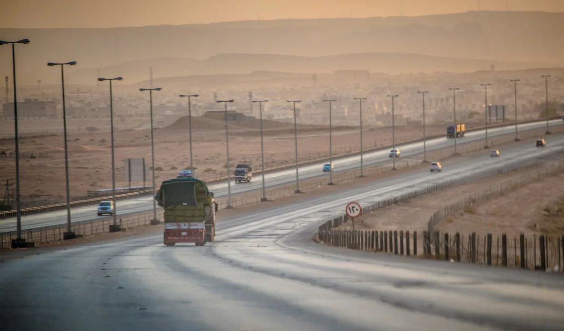 dusty Saudi Arabian highway