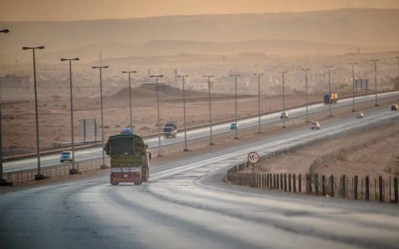 dusty Saudi Arabian highway