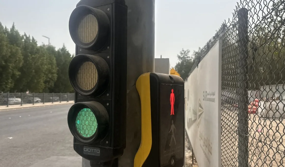 Pedestrian Signals Activated Near Haramain Train Station in Makkah