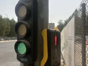 Pedestrian Signals Activated Near Haramain Train Station in Makkah
