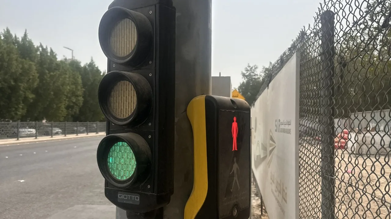 Pedestrian Signals Activated Near Haramain Train Station in Makkah