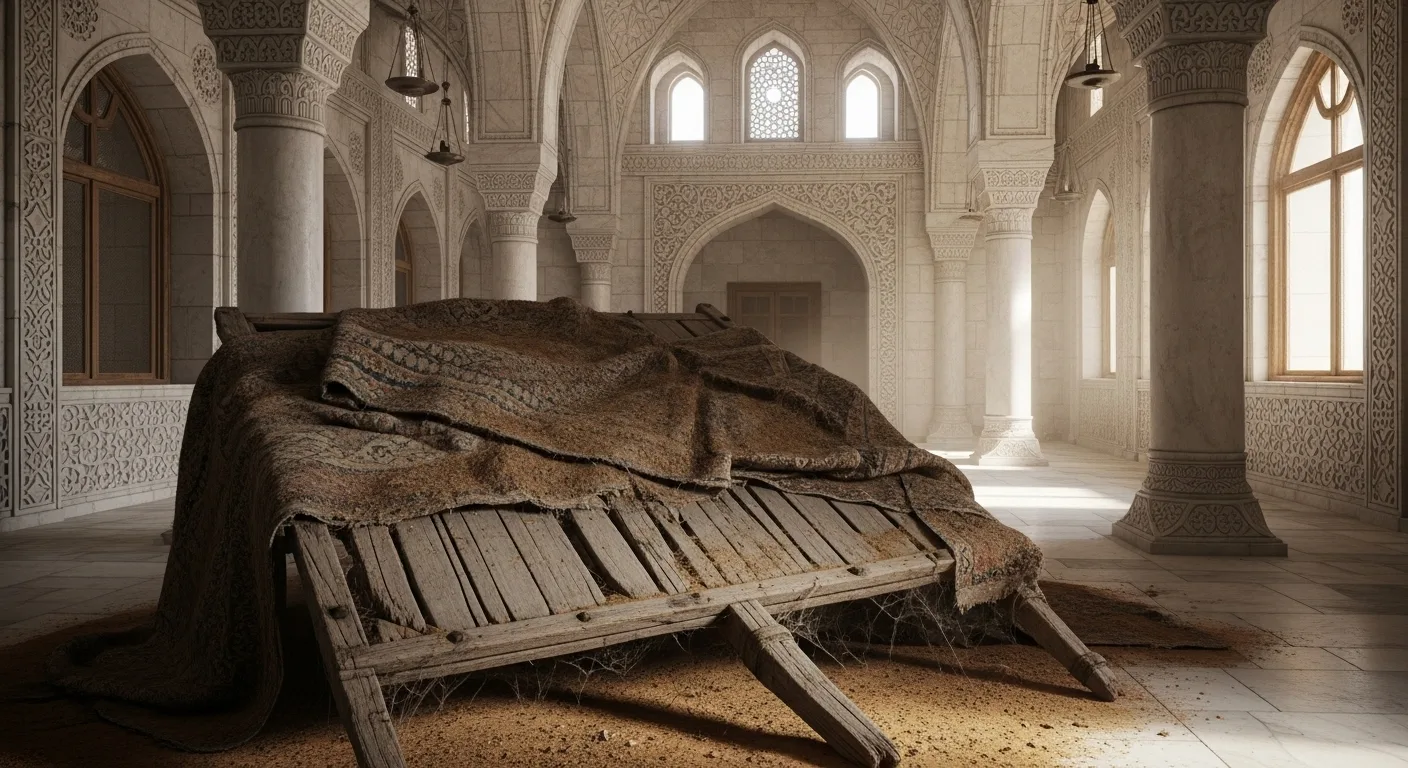 inside view of dirty in a clean marble building old style in ancient yemen desert