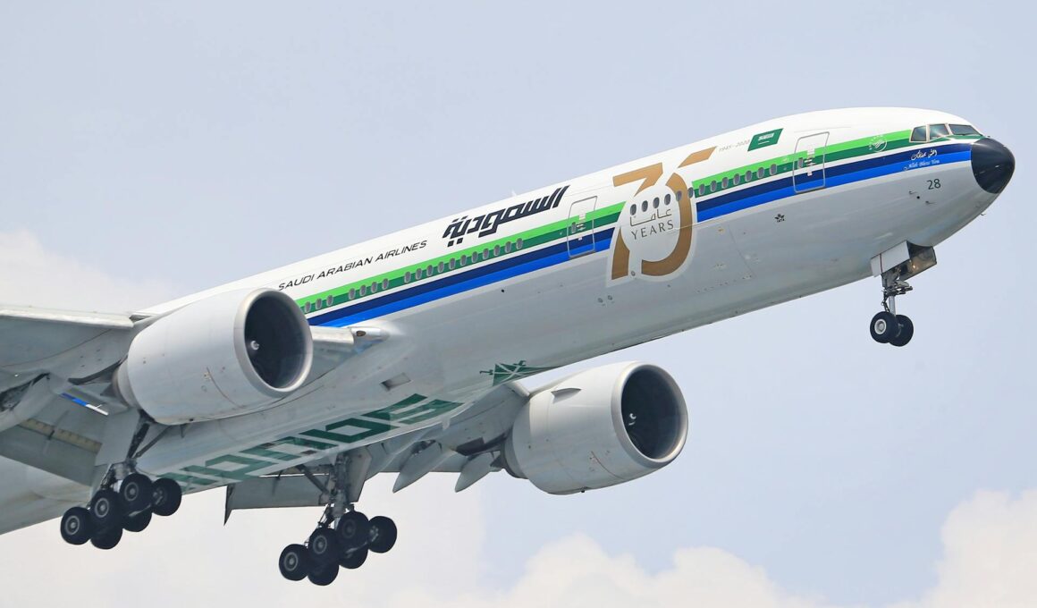 saudi arabian airlines 75 years livery