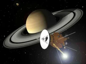 Artist's rendering of Cassini probe near Saturn. NASA