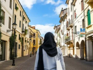 hijab woman on italian street