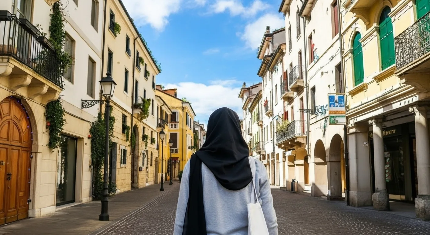 hijab woman on italian street