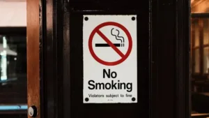 no smoking sign in indoor public space