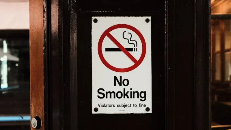no smoking sign in indoor public space