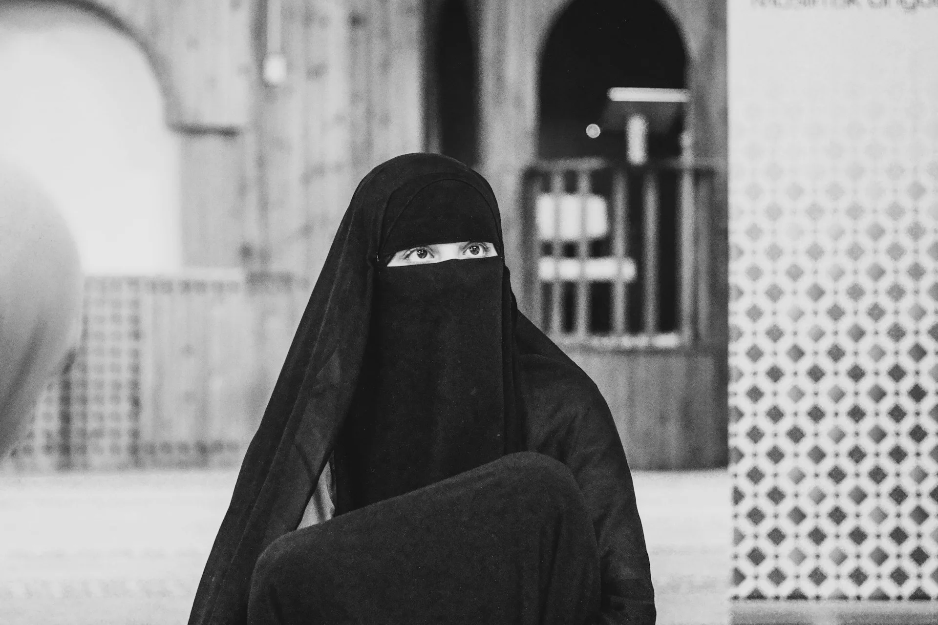 woman wearing face veil
