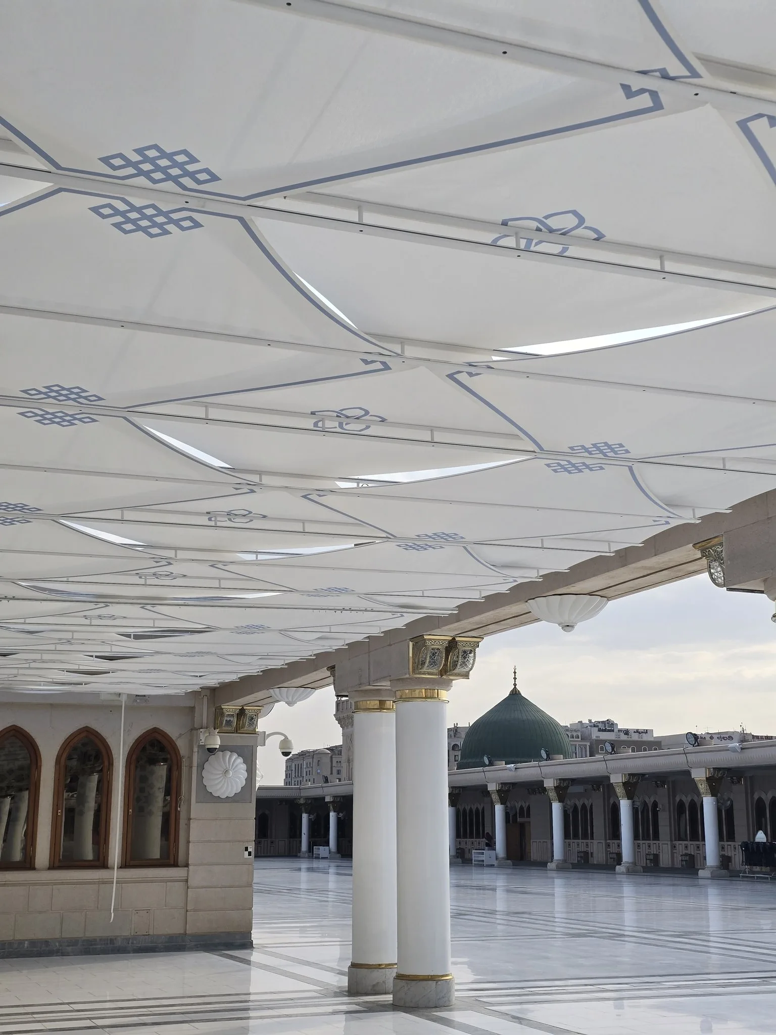 green dome visible new shades masjid an nabawi nov 2025