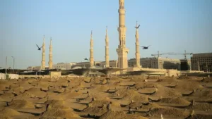 minarets of al masjid an nabawi under clear sky