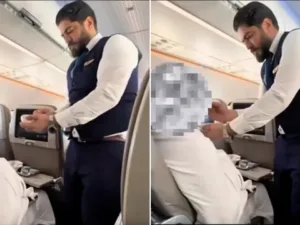 Flight Attendant Feeds Umrah Passenger With Parkinson's Disease