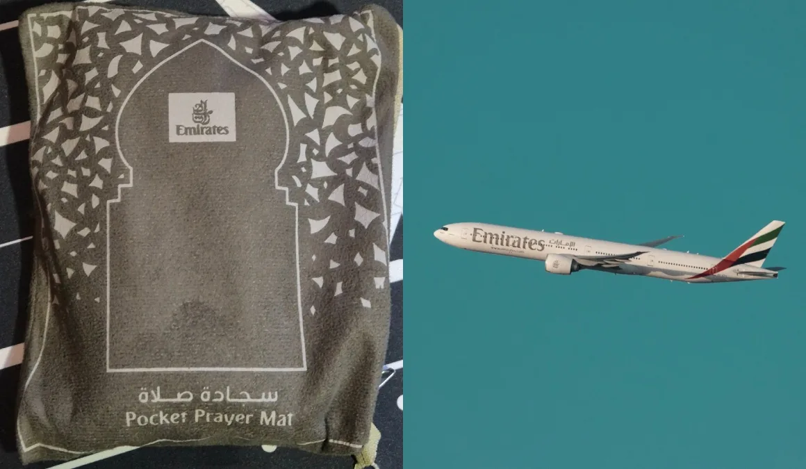 emirates airline pocket prayer mat