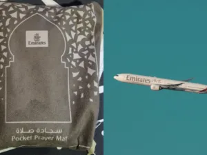 emirates airline pocket prayer mat