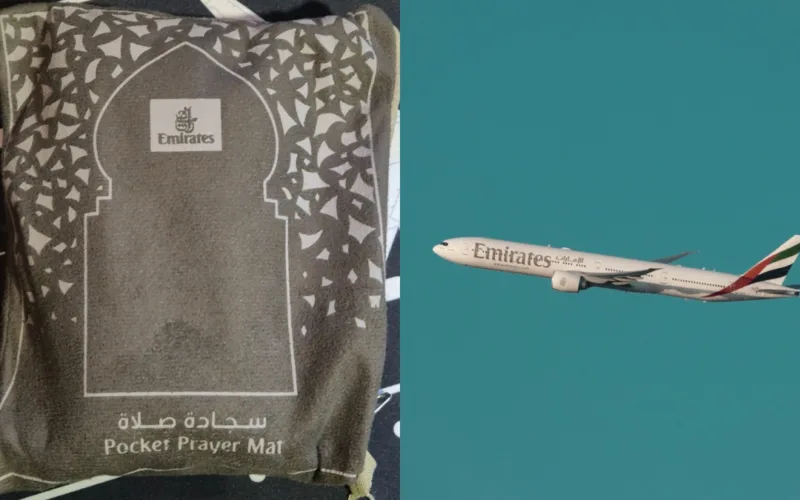 emirates airline pocket prayer mat