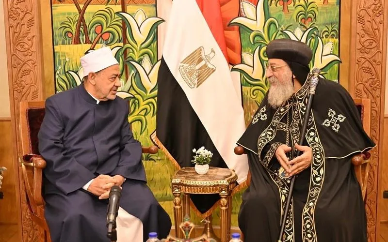 al azhar grand imam with Pope Tawadros II 5 jan 2026