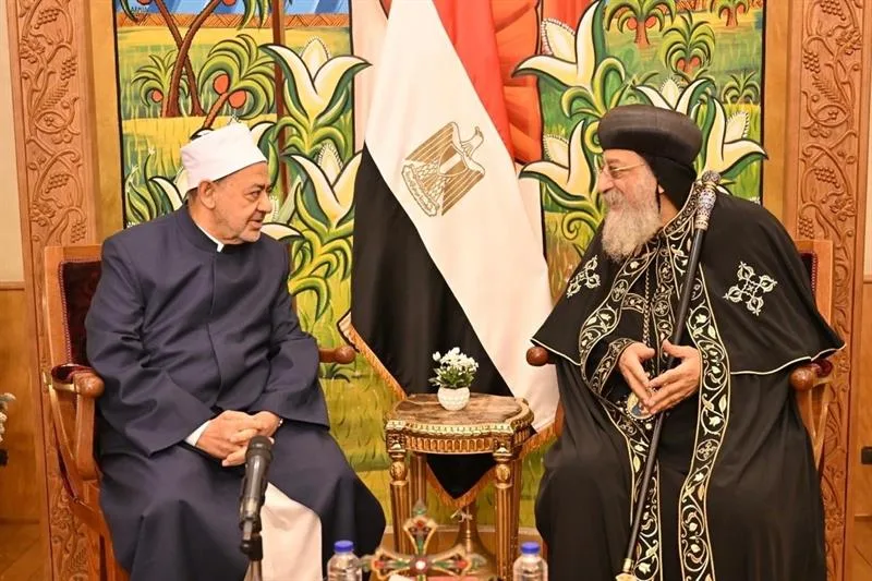al azhar grand imam with Pope Tawadros II 5 jan 2026