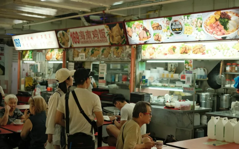 bustling singapore hawker center dining scene