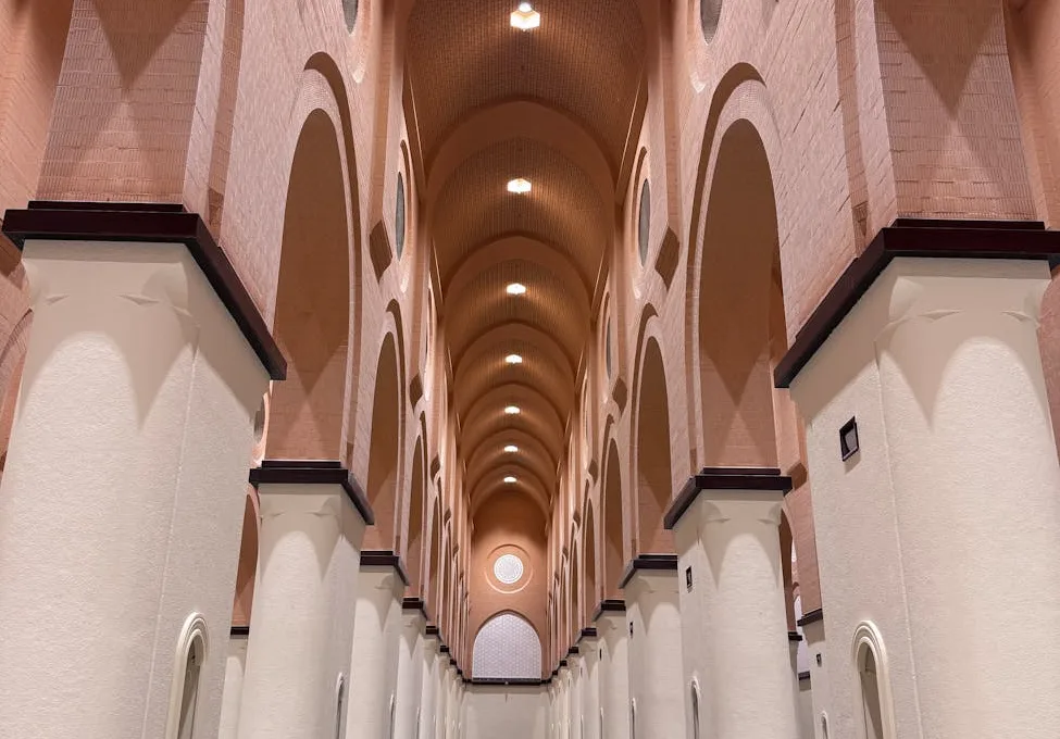 majestic interior of al madinah mosque corridor