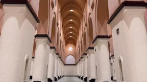 majestic interior of al madinah mosque corridor