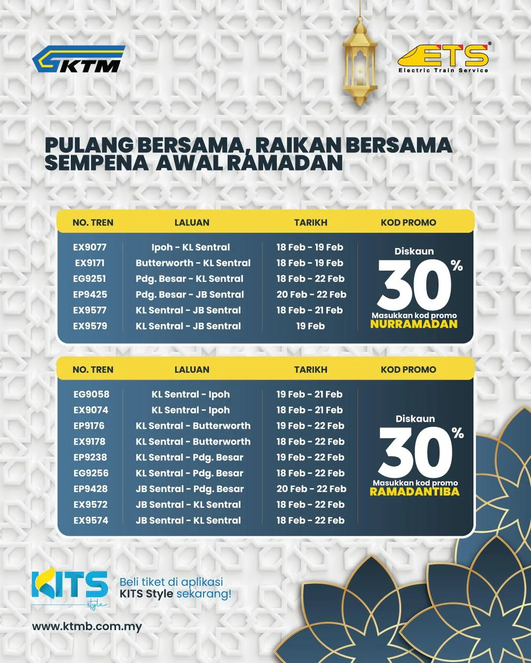 KTMB Ramadan 2026 Discount