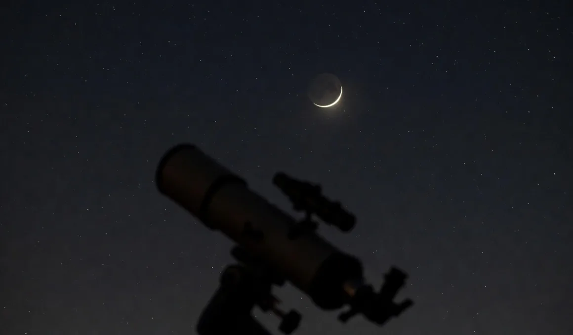 telescope new moon crescent