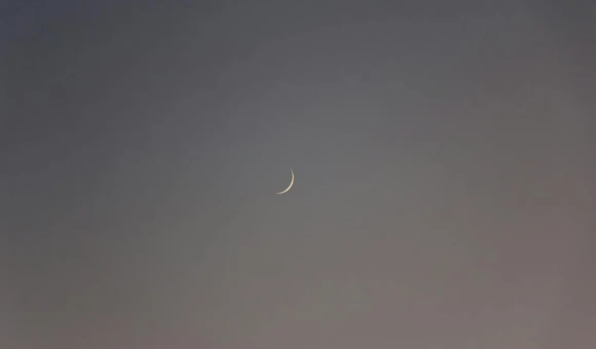 a crescent moon in the sky