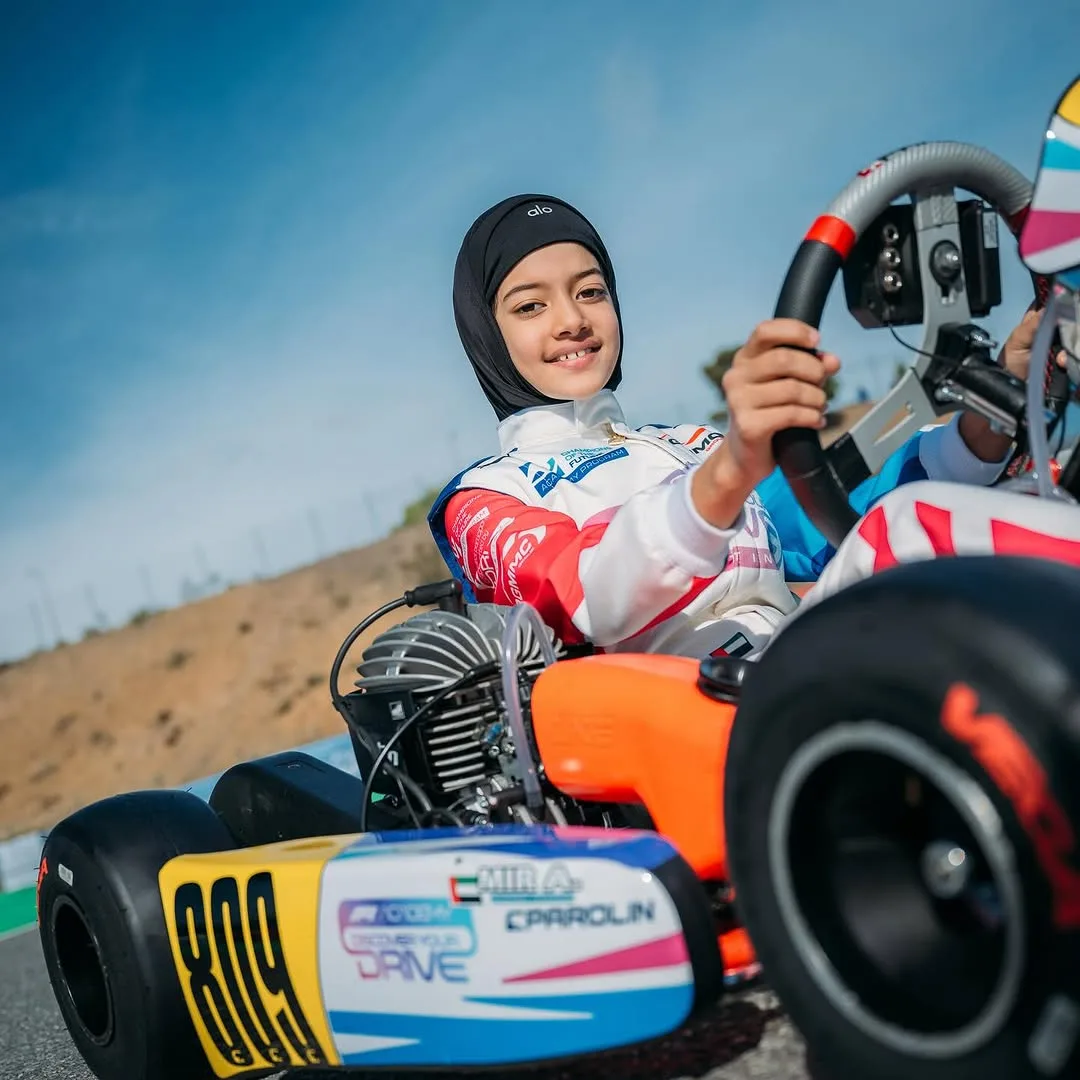 atiqa mir in her karting car