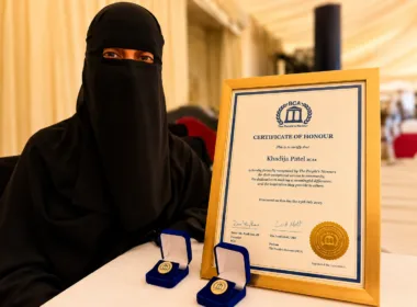 Khadija Patel received her award in a niqab