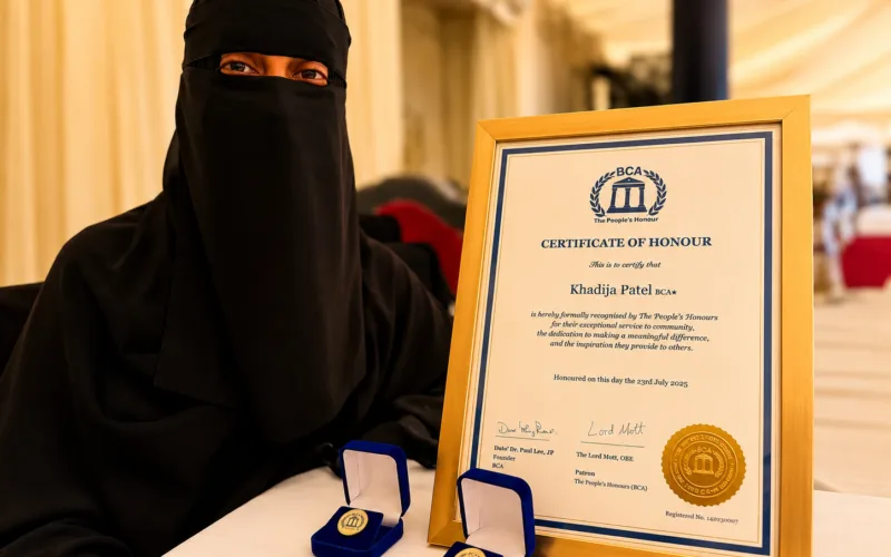 Khadija Patel received her award in a niqab